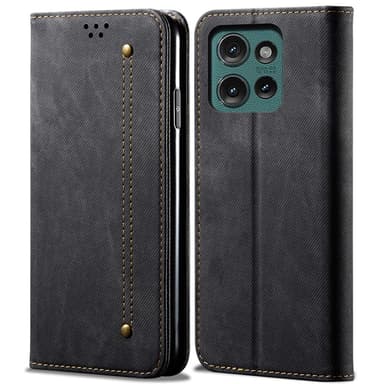 SKALO Motorola Edge 50 Neo 5G Jeans Plånboksfodral - Svart