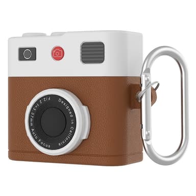 SKALO AirPods 4 Retro Kameradesign Fodral - Brun