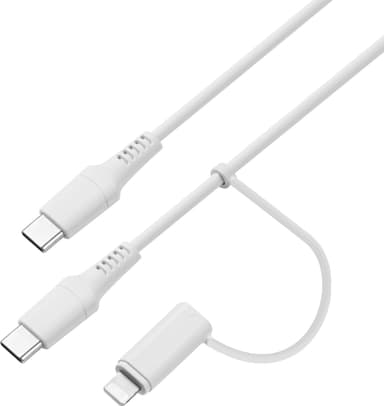Sandstrøm USB-C- till USB-C-kabel med Lightning-adapter (1m)