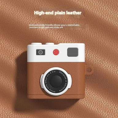 SKALO AirPods 4 Retro Kameradesign Fodral - Brun