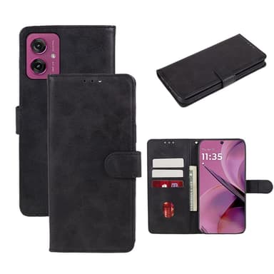SKALO Motorola Moto G55 5G Premium Plånboksfodral - Svart