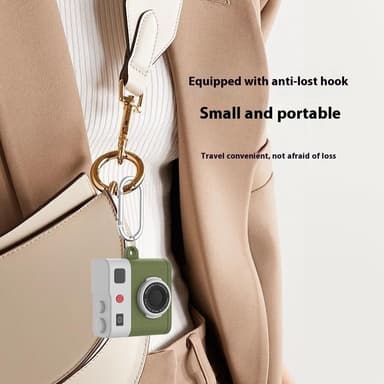 SKALO AirPods 4 Retro Kameradesign Fodral - Brun