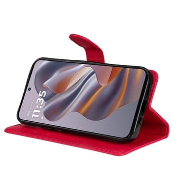 SKALO Motorola Edge 50 Neo 5G PU-Läder Plånboksfodral - Röd