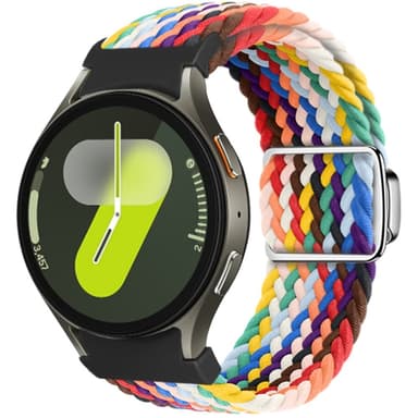 SKALO Flätat Tygarmband Samsung Watch 7 40mm/44mm - Rainbow