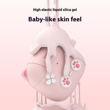SKALO AirPods 4 Cute Cat Controller Fodral - Rosa