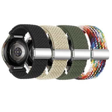 SKALO Flätat Tygarmband Samsung Watch 7 40mm/44mm - Rainbow