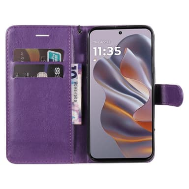 SKALO Motorola Edge 50 Neo 5G PU-Läder Plånboksfodral - Lila