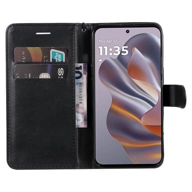 SKALO Motorola Edge 50 Neo 5G PU-Läder Plånboksfodral - Svart