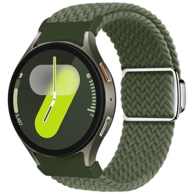 SKALO Flätat Tygarmband Samsung Watch 7 40mm/44mm - Mörkgrön