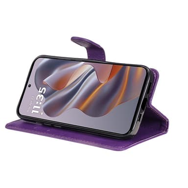 SKALO Motorola Edge 50 Neo 5G PU-Läder Plånboksfodral - Lila