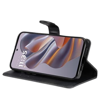 SKALO Motorola Edge 50 Neo 5G PU-Läder Plånboksfodral - Svart