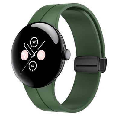 SKALO Silikonarmband metallspänne Google Pixel Watch 3 41mm - Grön