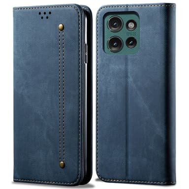 SKALO Motorola Edge 50 Neo 5G Jeans Plånboksfodral - Blå