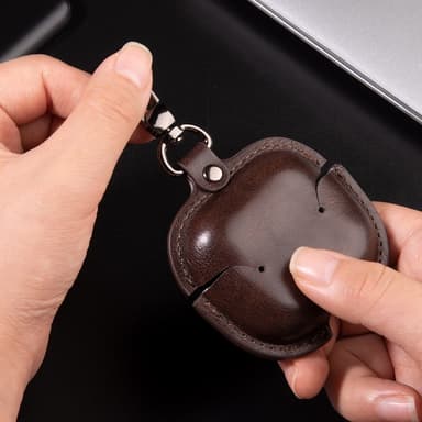SKALO AirPods 4 PU-Läder Fodral - Brun