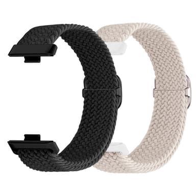 SKALO Flätat tygarmband Huawei Watch Fit 4 - Vit