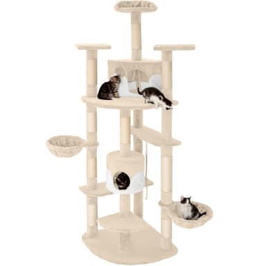 tectake Katt klösträd, klösmöbel Nelly - beige/vit