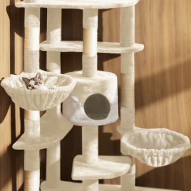tectake Katt klösträd, klösmöbel Filippa - beige/vit