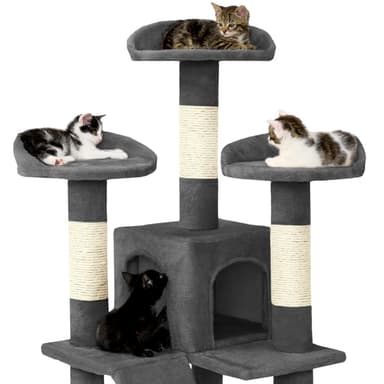 tectake Katt klösträd, klösmöbel Mogli - grå