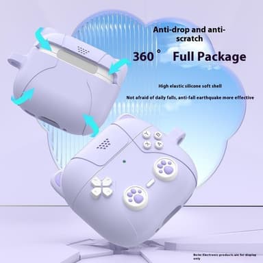 SKALO AirPods 4 Cute Cat Controller Fodral - Lila