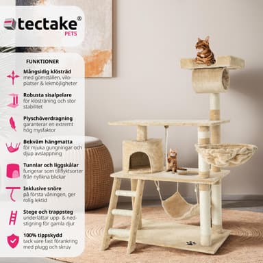 tectake Katt klösträd, klösmöbel Martin - beige