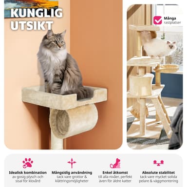 tectake Katt klösträd, klösmöbel Martin - beige