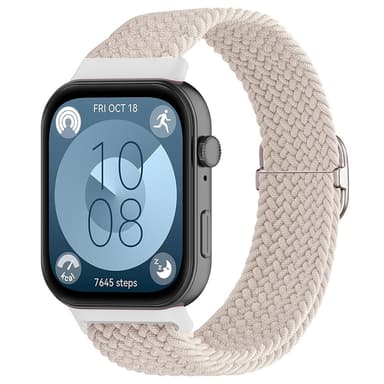 SKALO Flätat tygarmband Huawei Watch Fit 4 - Vit