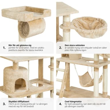 tectake Katt klösträd, klösmöbel Martin - beige
