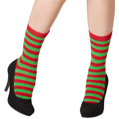 tectake Julsockor randiga grönt-rött