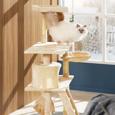 tectake Katt klösträd, klösmöbel Martin - grå