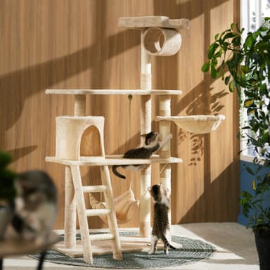 tectake Katt klösträd, klösmöbel Martin - grå