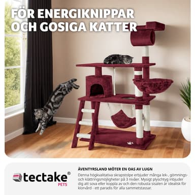 tectake Katt klösträd, klösmöbel Martin - vinröd