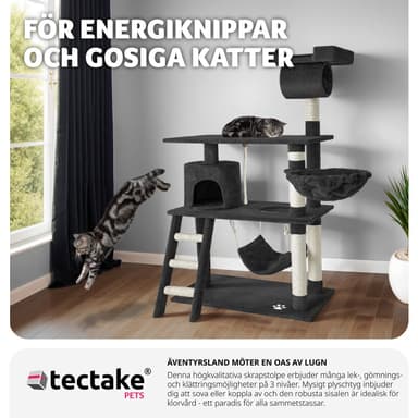 tectake Katt klösträd, klösmöbel Martin - svart