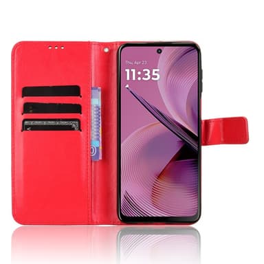SKALO Motorola Moto G55 5G PU-Läder Plånboksfodral - Röd