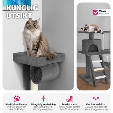 tectake Katt klösträd, klösmöbel Martin - grå