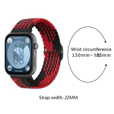SKALO Flätat tygarmband Huawei Watch Fit 4 - Vit