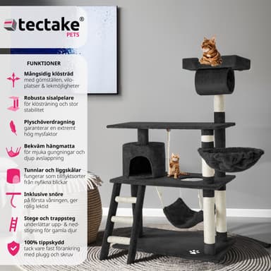 tectake Katt klösträd, klösmöbel Martin - svart