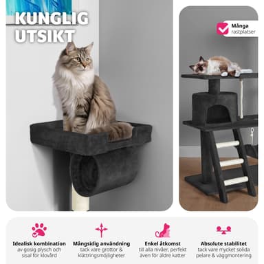 tectake Katt klösträd, klösmöbel Martin - svart