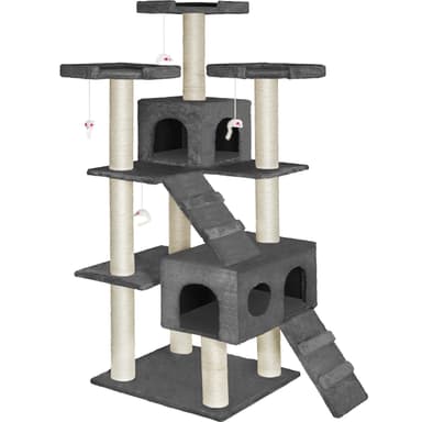 tectake Katt klösträd, klösmöbel Knuti - antracit