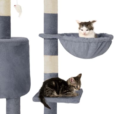 tectake Katt klösträd, klösmöbel Dominik - grå