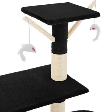 tectake Katt klösträd, klösmöbel Dominik - svart