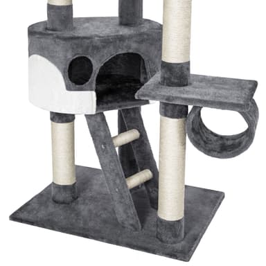 tectake Klösträd katt, klösmöbel Hansi - grå/vit