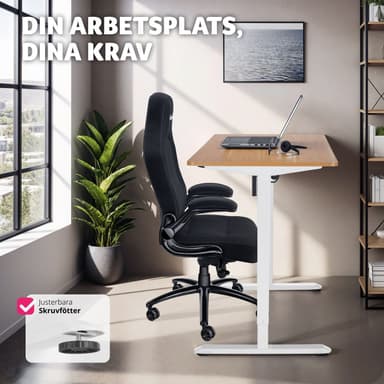 tectake Elektriskt höj- och sänkbart skrivbord Skadi - ek/vit
