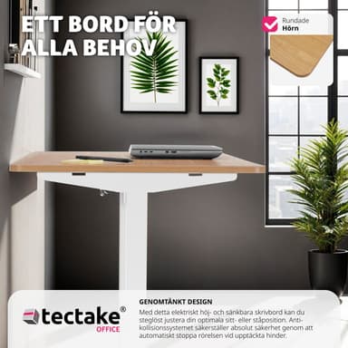 tectake Elektriskt höj- och sänkbart skrivbord Skadi - ek/vit