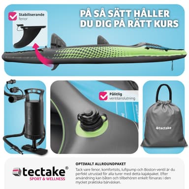 tectake Kajakset med 2 åror Liberty - grön