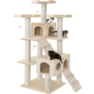 tectake Katt klösträd, klösmöbel Knuti - beige