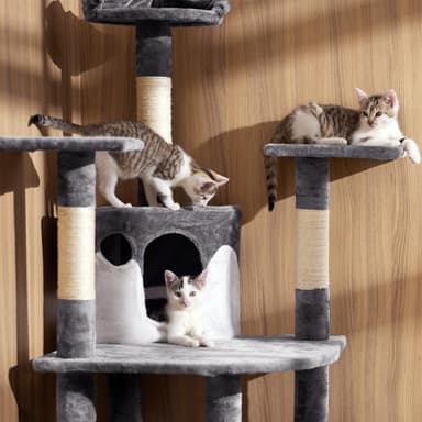 tectake Katt klösträd, klösmöbel Filippa - grå/vit