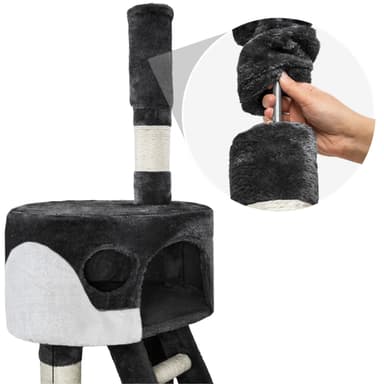 tectake Klösträd katt, klösmöbel Hansi - svart/vit