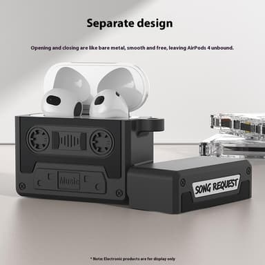 SKALO AirPods 4 Cassette Tape Design Fodral - Orange