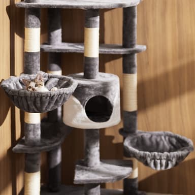 tectake Katt klösträd, klösmöbel Filippa - grå/vit