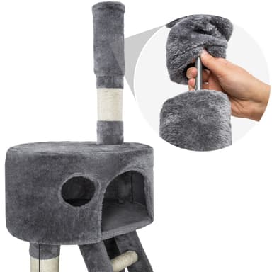 tectake Klösträd katt, klösmöbel Hansi - grå